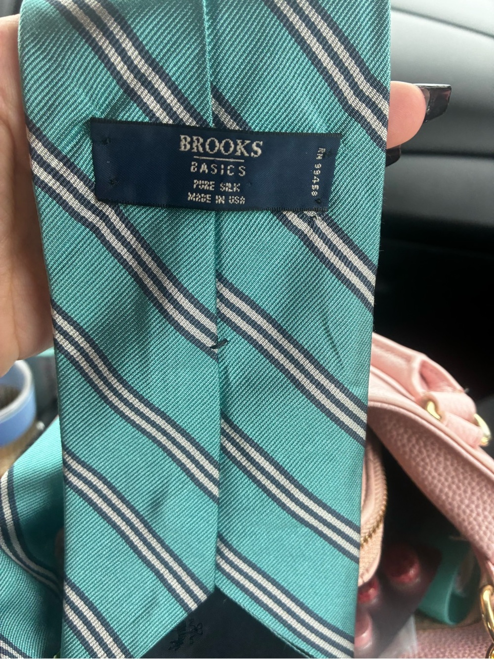 Brooks brothers Men's Teal Striped Silk Tie